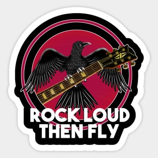 Rock on guitar players Sticker